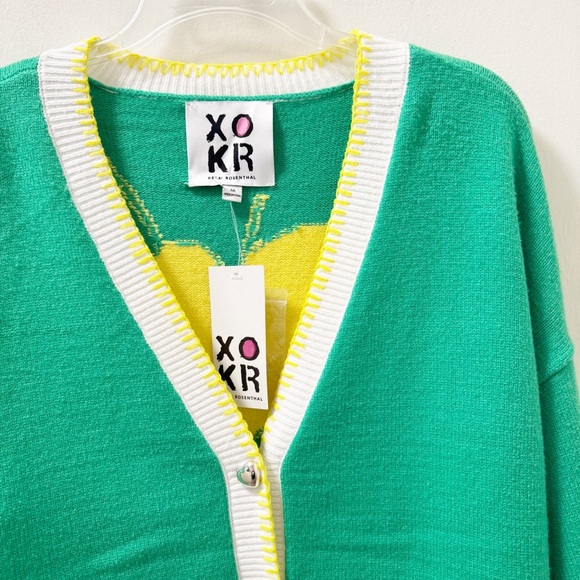 Kerri Rosenthal “XO KR” Sunshine Heart Cardigan - Size Medium - Picture 2 of 7